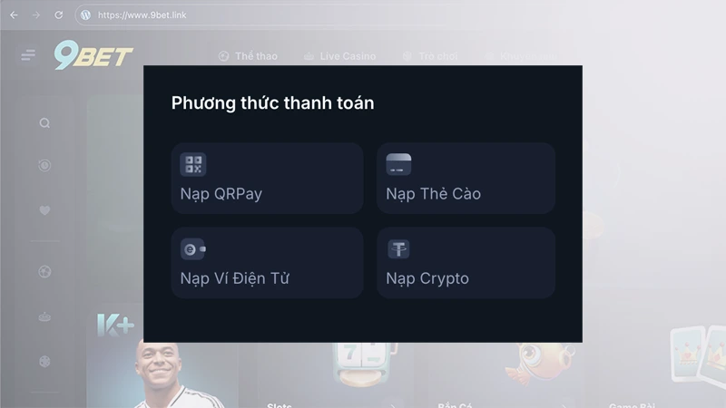 Phương thức thanh toán tại nhà cái 9Bet